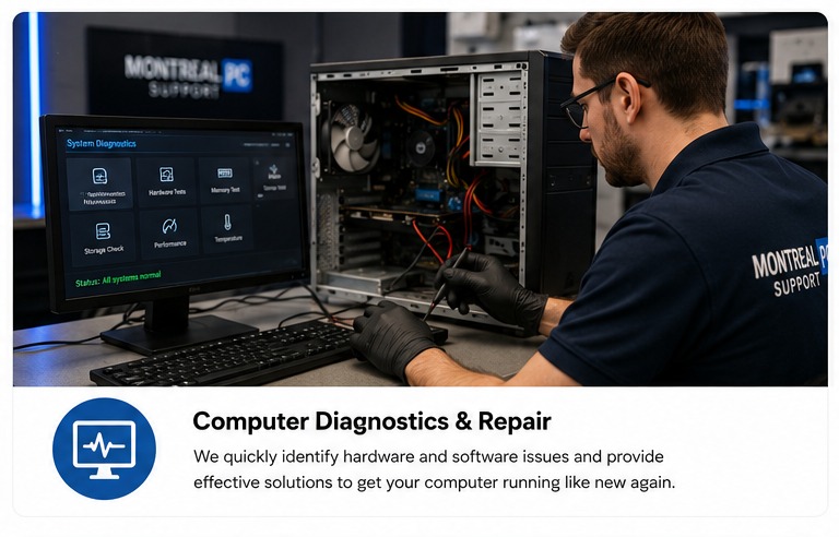 Diagnostic et réparation d’ordinateur Montréal
