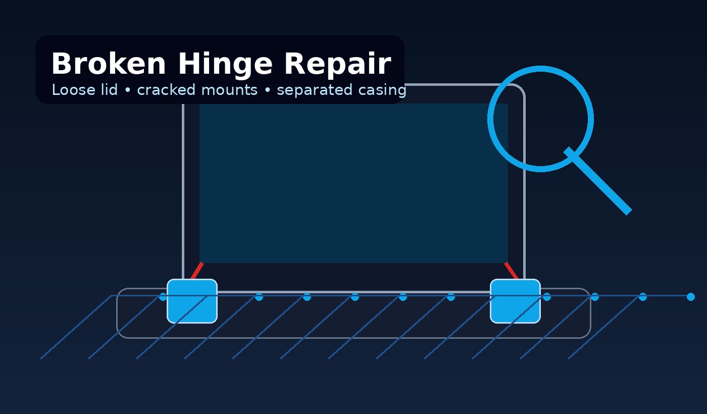 Broken laptop hinge repair Montreal