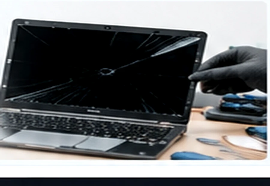 Laptop screen repair technician in Montreal replacing a cracked display