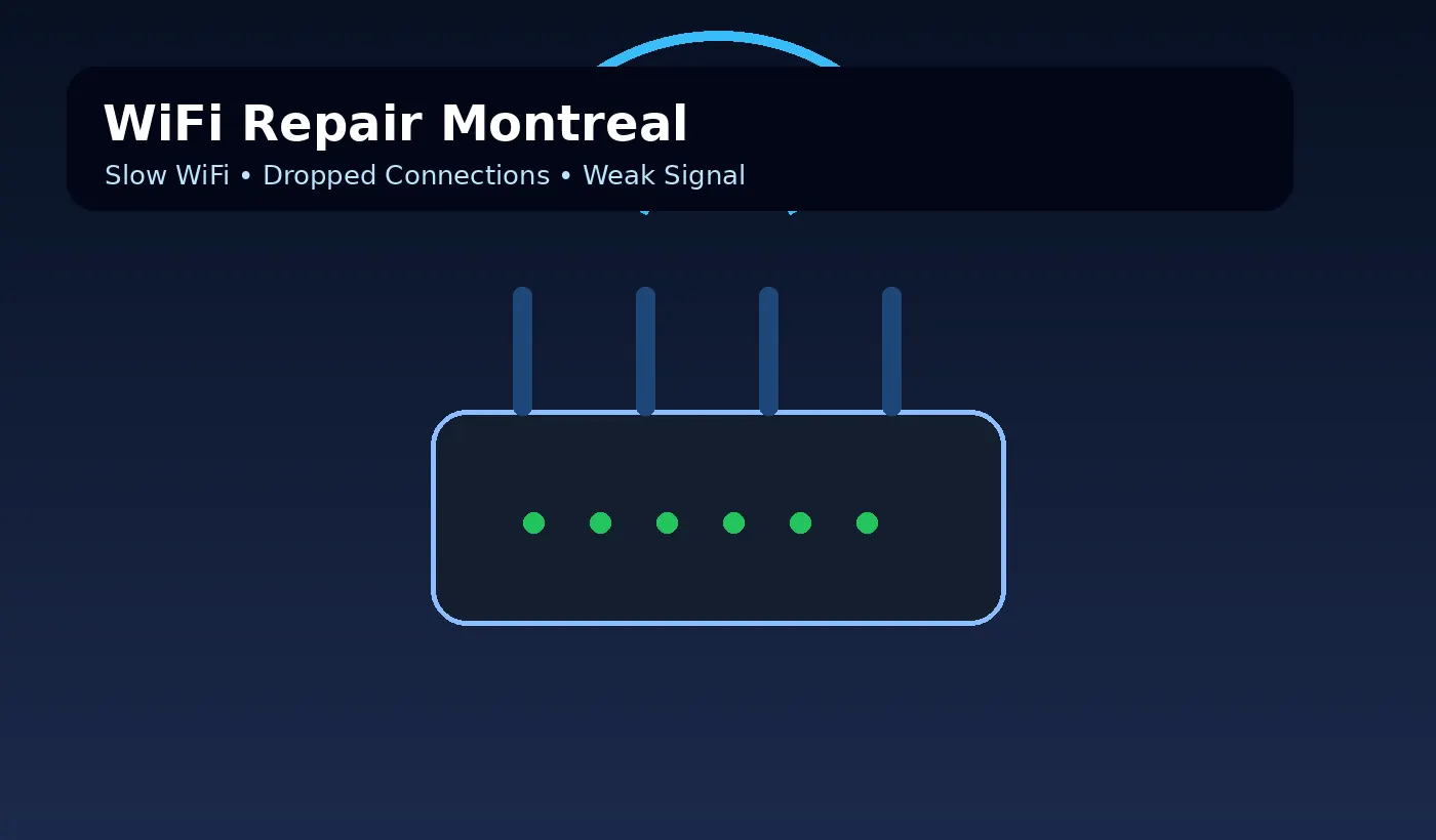 WiFi repair Montreal technician troubleshooting wireless network